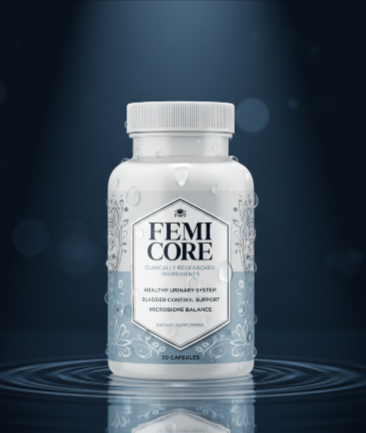 FemiCore urinary tract health supplement bottle for women's wellness