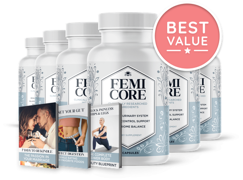 FemiCore 3+3 bottle Best Value package with free bonus guides