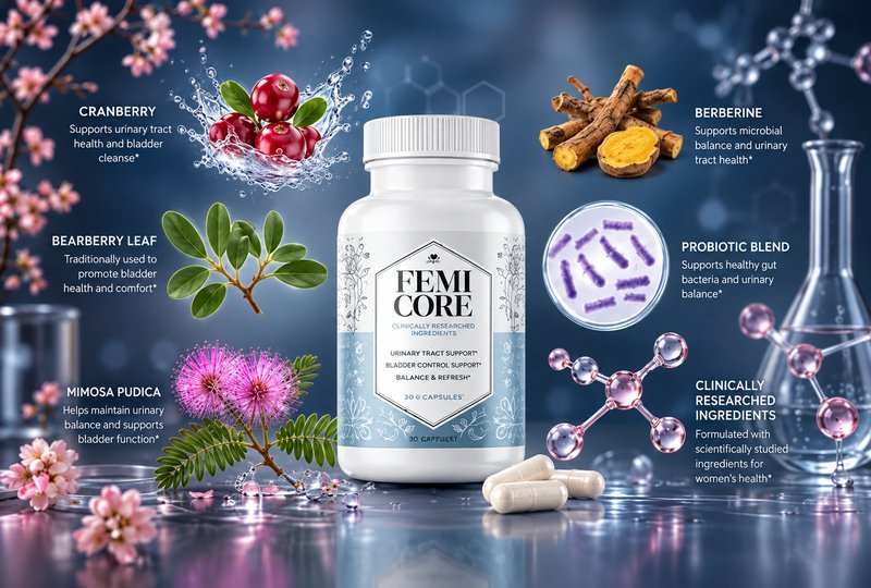 The science behind FemiCore ingredients: cranberry, bearberry leaf, mimosa pudica, berberine, and probiotic blend
